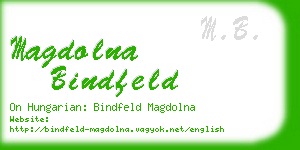 magdolna bindfeld business card